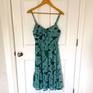“Green Floral Midi Dress”